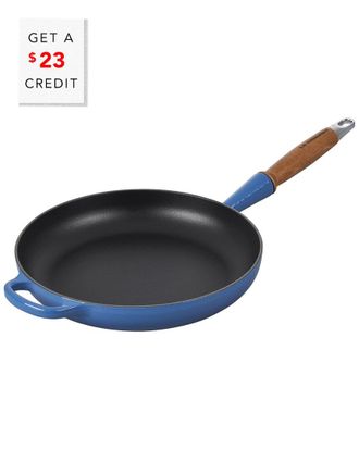 LE CREUSET Signature 10.25In Round Fry Pan With Wood Handle With $23 Credit