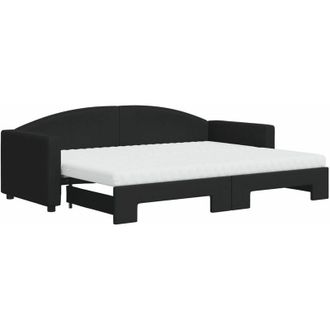vidaXL Vidaxl - Sof&aacute; Cama Nido Con Colch&oacute;n Tela Negro 80x200 Cm