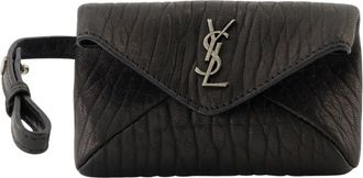 Saint Laurent Micro Envelope Cassandre - Dames - Mini tas - Zwart - ONE Size - Leer - Tassen