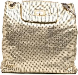 Chanel Pre-owned Tote Bags, female, Yellow, Size: ONE SIZE Pre-owned Leather totes