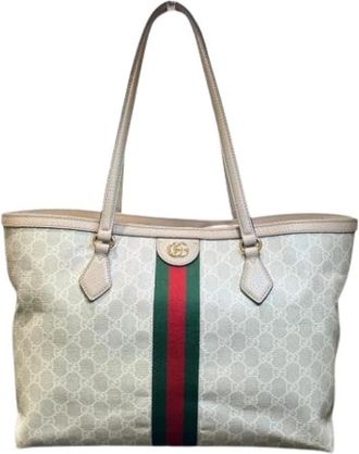 Gucci Pre-owned Ophidia Tote Bag - Dames - Vintage Shopper - Beige - ONE Size - Leer - Vintage