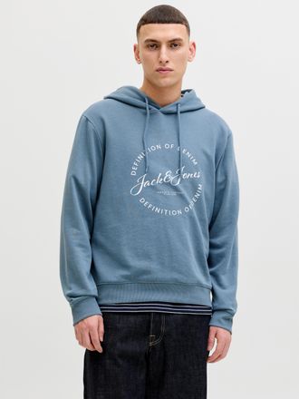 Jack & Jones Kapuzensweatshirt JACK & JONES JJGRAYSON SWEAT HOOD, Herren, Gr. XS, blau mirage, angeraute Sweatware, Obermaterial: 60% Polyester, 40% Baumwolle, bed