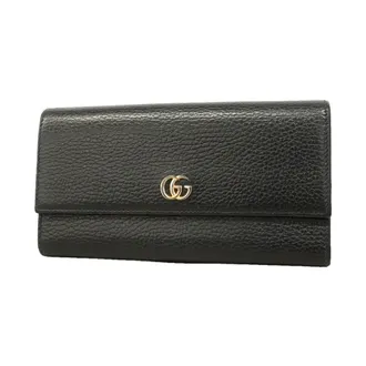 Gucci Black Leather Long Wallet (Bi-Fold) (Pre-Owned)
