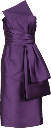 Alberta Ferretti Elegante Mikado Jurk - Dames - Feestkleedjes - Paars - M - Polyester - Kleedjes