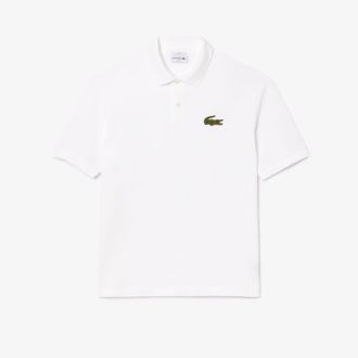 Lacoste Unisex L.12.12 Badge Pique Loose Fit Polo voor volwassenen (Wit)