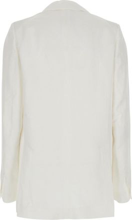 Semicouture Womens Blazer Viscose-Linen White Blazers Jacket