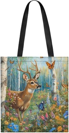 Generic Deer in The Forests Tote Bag for Women Men Shoulder Bags Purses Pouch Handbags
