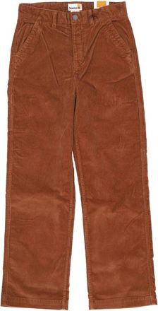 Timberland Fluwelen Werkkoordbroek met Logo - Heren - Straight fit broeken - Bruin - W28 - Katoen - Broeken