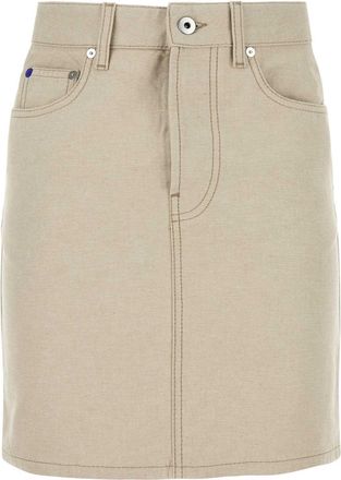 Burberry Womens Sand Denim Mini Skirt - Tan Cotton - Size EU 32 (Womens)