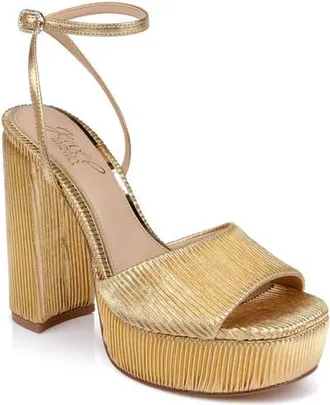Badgley Mischka Bahari Platform Sandal in Gold Fabric at Nordstrom, Size 5.5