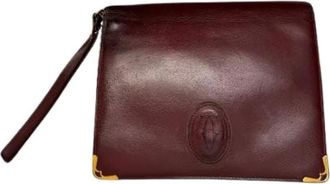 Cartier Pre-owned Vintage leren clutch - Dames - Vintage Clutch - Rood - ONE Size - Leer - Vintage