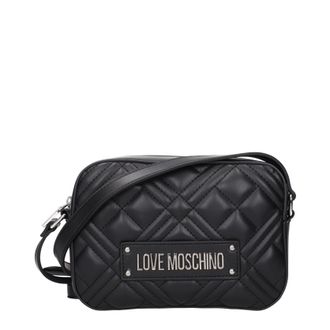 Love Moschino Damens Umh&auml;ngetaschen Polyurethan Schwarz/Silber