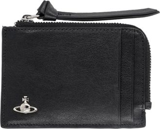 Vivienne Westwood Rectangular Smooth Calf Leather Zip Card Holder