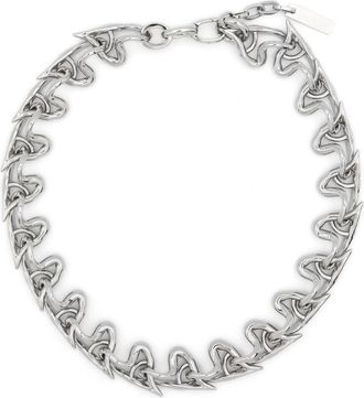VANN All-Over Hearts choker necklace - unisex - Brass - One Size - Silver