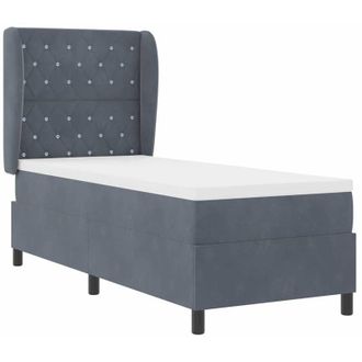 vidaXL Cama Tipo Box Spring Gris Oscuro 80 X 200 Cm Terciopelo Vidaxl