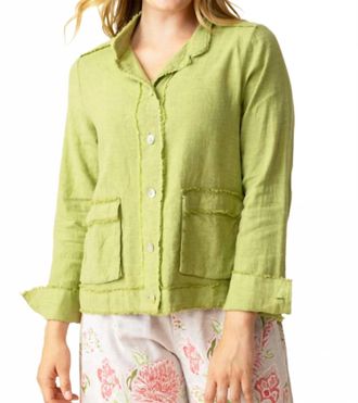 Habitat Linen Solid Summer Breeze Jacket In Leaf Green