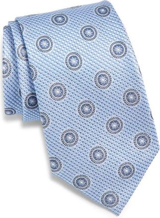 Nordstrom Medallion Silk Tie in Lt Blue at Nordstrom