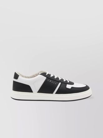 Hogan round toe low top sneakers with contrast panels and rubber sole