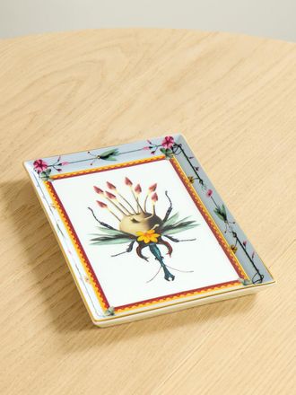 La DoubleJ + Beto Val Vassoio Portagioie In Porcellana Dipinta Con Finitura Oro - Bianco