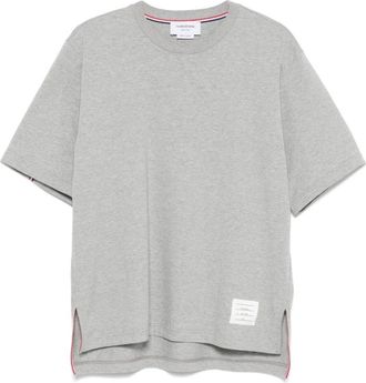 Thom Browne Heather Grey Logo Patch Crew Neck - Heren - T-shirts - Grijs - L - Tops