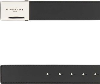 Givenchy Mens Plaque Belt Black Calf