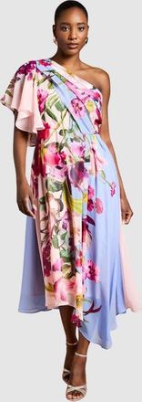 Coast Floral Printed Chiffon Dress in Light Blue at Nordstrom, Size 12