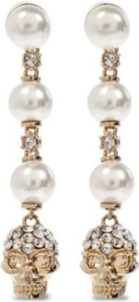 Alexander McQueen Skelet Oorbellen met Parel - unisex - Oorbellen - Wit - ONE Size - Accessoires
