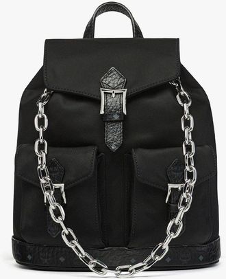 MCM Mini Aren Drawstring Backpack in ECONYL and Leather