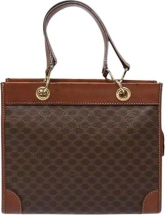 Celine Pre-owned Handbags, female, Brown, Size: ONE SIZE Pre-owned Vintage Canvas Handbag