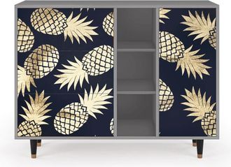 StoryZ Aparador azul y amarillo 3 cajones y 1 puerta L 125 cm