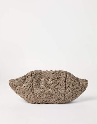 Brunello Cucinelli Taupe Leather Woven Bag