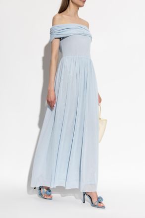 Rotate Off-shoulder Dress, Womens, Blue
