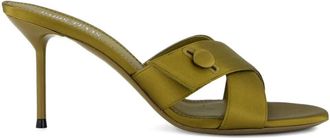 PARIS TEXAS Lidia satijnen sandalen met kruisbandjes - Groen