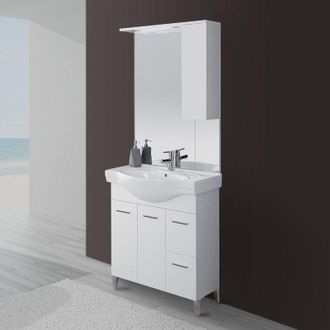 Feridras Composizione bagno a terra Stella due ante e cassetti cm 80