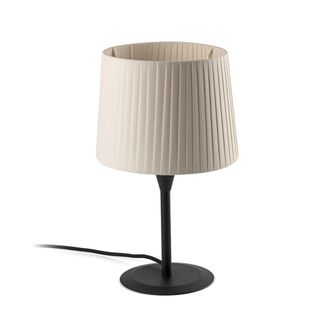 Faro Barcelona Faro Samba - L&aacute;mpara De Mesa Redonda C&oacute;nica Beige, E27
