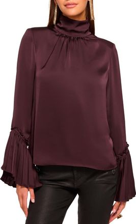 Ramy Brook Christy Bell Sleeve Satin Top in Blackberry at Nordstrom, Size Xx-Small