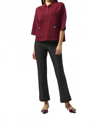 Joseph Ribkoff Heavy Knit Pull-On Flare Pants In Black Grey