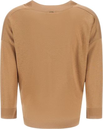 Herno Womens Knit Sweater Camel Main: Lyocell Jumpers