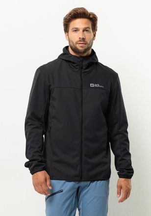 Jack Wolfskin Softshelljacke JACK WOLFSKIN FELDBERG HOODY M, Herren, Gr. L (52), schwarz, Hauptmaterial: 100% Polyester, Jacken Softshelljacke