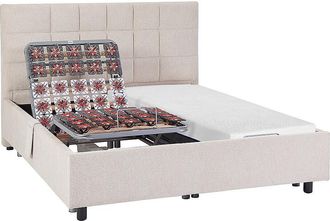 Vente-Unique Letto relax elettrico solo sospensioni + materasso memory foam 2x90x200cm Tessuto Beige - EREGA di DREAMEA