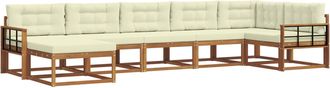 vidaXL Conjunto De Sof&aacute;s De Exterior 7 Uds. Natural Y Crema Vidaxl