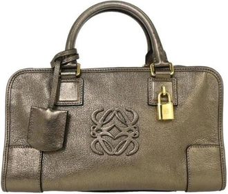Loewe Pre-owned Handbags, female, Brown, Size: ONE SIZE Pre-owned Leather Handbag