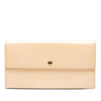 Louis Vuitton Rose Florentin Patent Leather Long Wallet (Bi-Fold) (Pre-Owned)