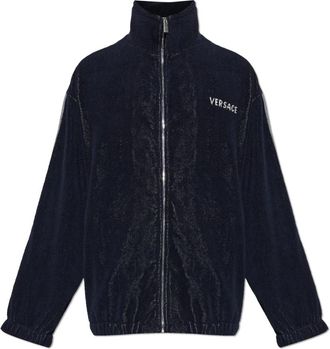 Versace Terry Katoenen Sweatshirt - unisex - Vesten met rits - Blauw - 2XS - Katoen - Hoodies & sweatvesten