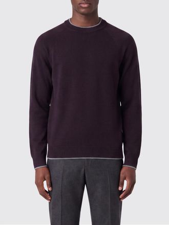 Eleventy Long-Sleeved Crewneck Jumper in Pure Wool with Ribbed Trims