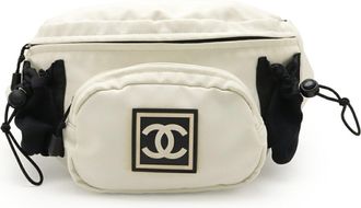 Chanel Black White Nylon Fanny Pack (Pre-Owned)