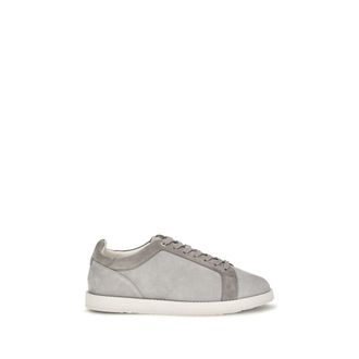 Brunello Cucinelli Gray Suede Leather Low Top Mens Sneakers