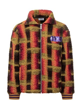 GCDS Gcds Multicolor Plaid Sherpa Jacket