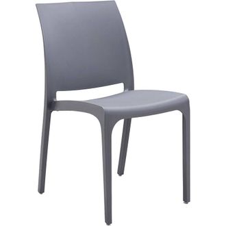 Dmora Dmora - Sillas De Jard&iacute;n Camo, Silla De Jardin, Asiento Exterior Multiusos, Banco De Jard&iacute;n, Made In Italy, 54x46 H80 Cm, Antracita