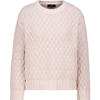 Monari Elegante Gebreide Pullover - Dames - Ronde hals truien - Roze - 3XL - Wol - Truien & Vesten